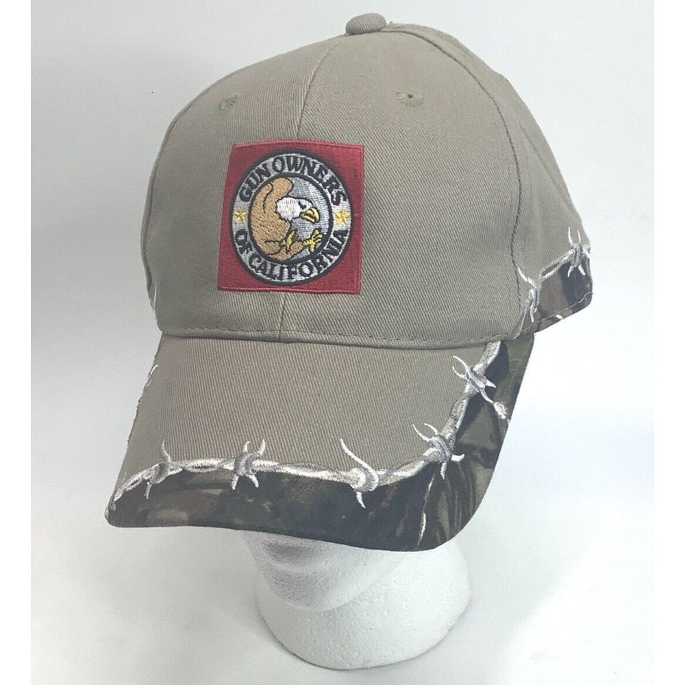 Hat Cap Gun‎ Owners of California  Beige Camouflage Adult Strap back Hook  Loop